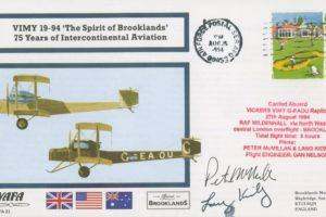 Vickers Vimy cover Sgd P McMillan and L Kidby