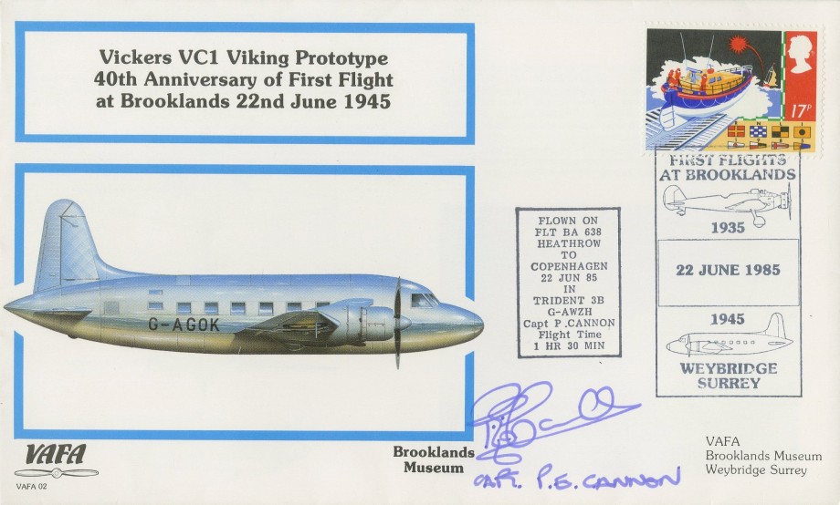 Vickers VC 1 Viking Prototype cover Sgd P E Cannon