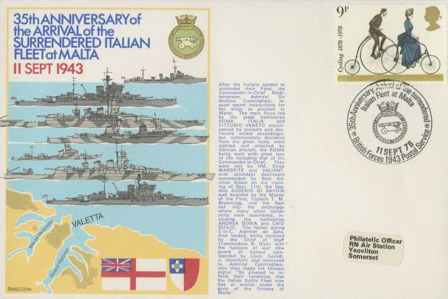 Surrendered Italian Fleet at Malta cover