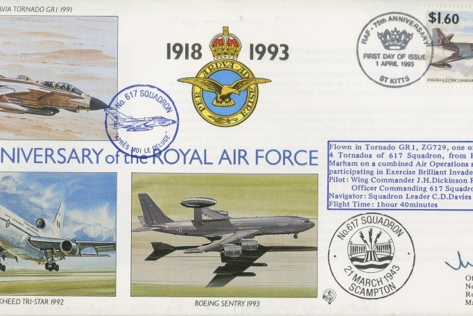 617 Squadron cover Sgd J H Dickinson OC 617 Sq