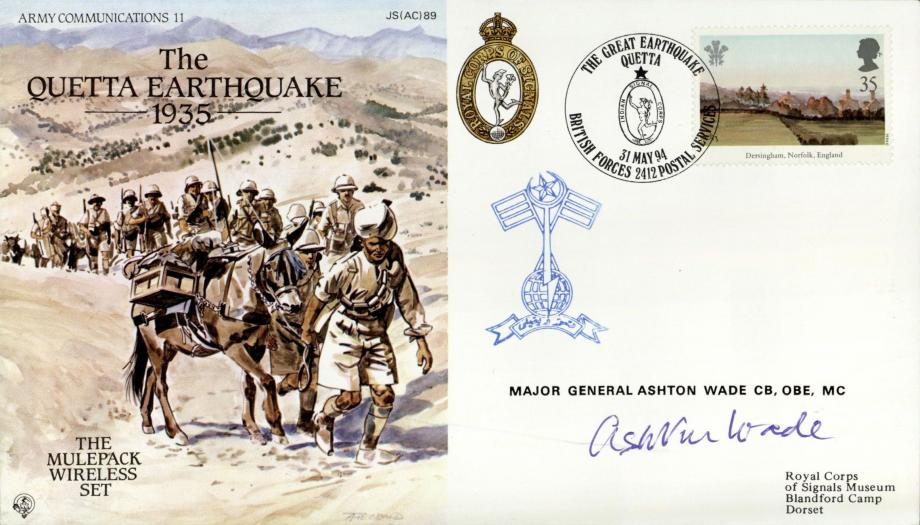 Quetta Earthquake 1935  cover Sgd Maj Gen Ashton Wade