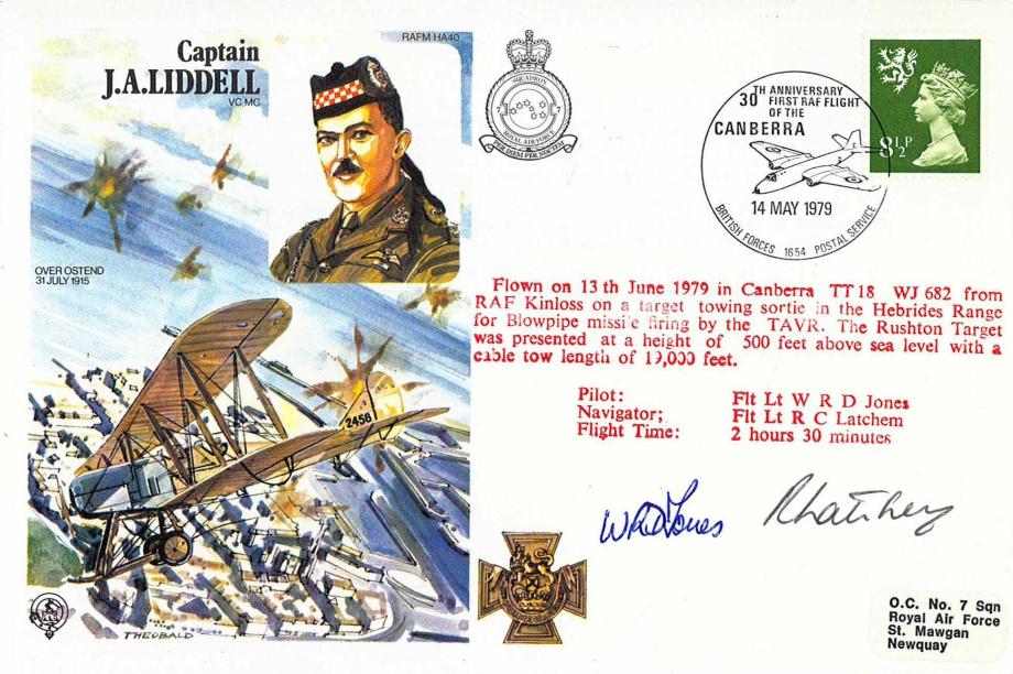 Capt J.A Liddell VC cover Sgd R D Jones and R C Latchem