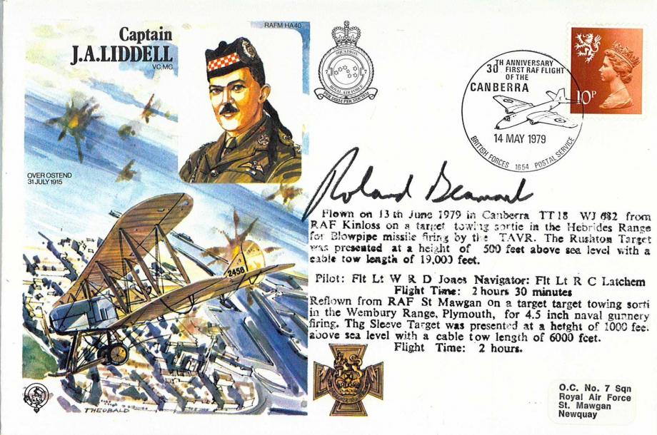 Capt J.A Liddell VC cover Sgd R P Beamont