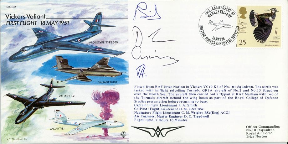 Vickers Valiant Cover Signed Crew