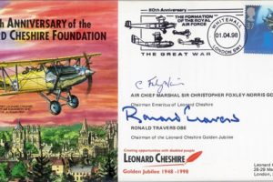 Leonard Cheshire Foundation cover Sgd the BoB pilot Foxley-Norris and R Travers