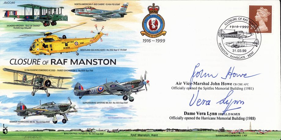 Closure of RAF Manston cover Sgd