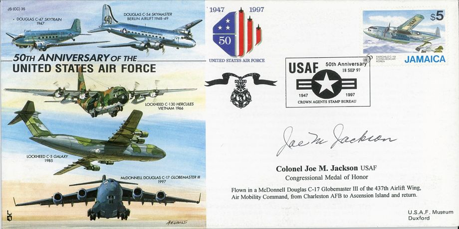 50th Anniversary of the USAF cover Sgd Jackson