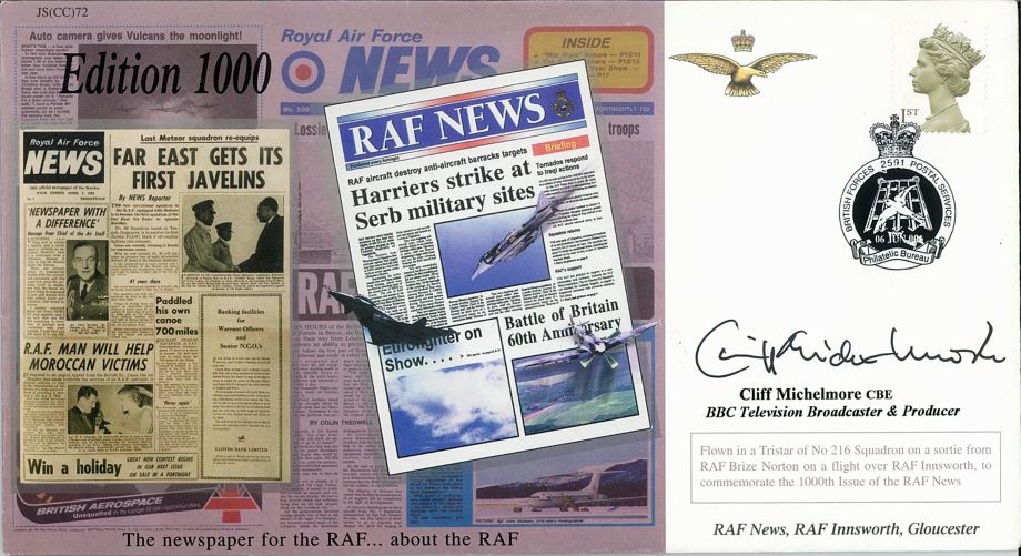 RAF News - Edition 1000 cover Sgd Cliff Michelmore