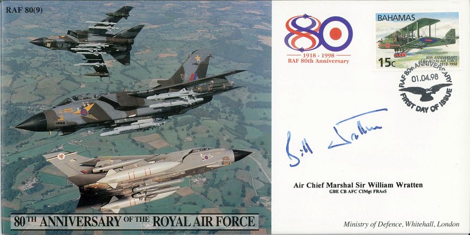 80th Anniversary of the RAF cover Sgd Bill Wratten