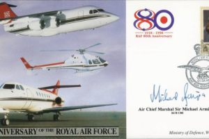 80th Anniversary of the RAF cover Sgd ACM Sir M Armitage