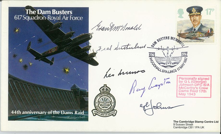 Dambusters 617 Squadron Cover Signed 5 Dambusters