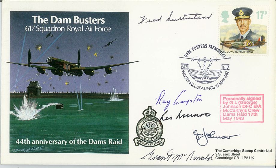 Dambusters 617 Squadron Cover Signed 5 Dambusters