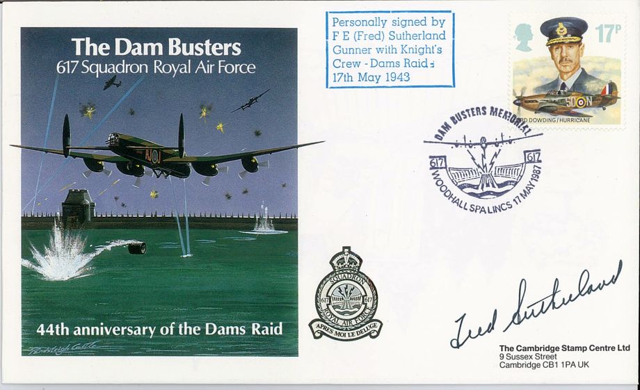 Dambusters 617 Squadron Cover Signed Fred Sutherland Dams Raid