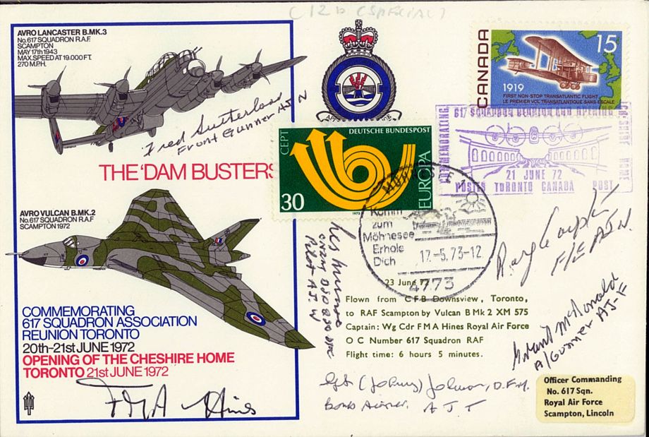 Dambusters 617 Squadron Cover Signed 5 Dambusters