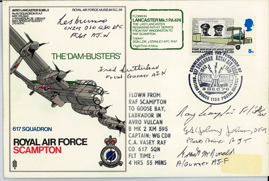 Dambusters 617 Squadron Cover Signed 5 Dambusters