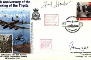 Dambusters 617 Squadron cover Signed Hawkins and Tait Tirpitz