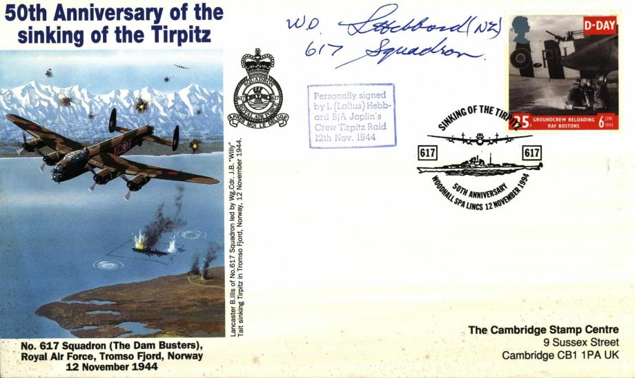 Dambusters 617 Squadron Cover Signed Loftus Hebbard Tirpitz