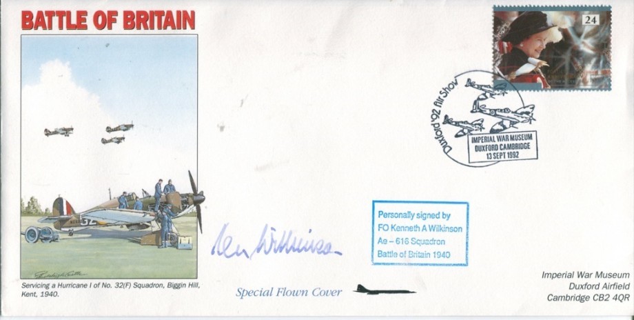 Battle of Britain cover Sgd K A Wilkinson a BoB Pilot