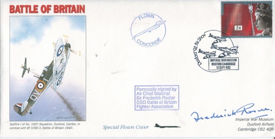 Battle of Britain cover Sgd Sir F Rosier a BoB pilot with 43 Sq