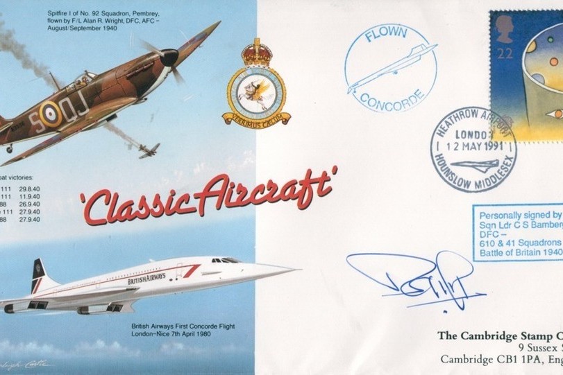 Spitfire Cover Signed By The BoB Pilot C S Bamberger With 610 Squadron And 41 Squadron