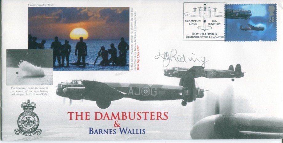 Dambusters 617 Squadron Cover Signed H J Riding Tirpitz