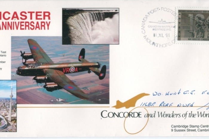 Lancaster cover Sgd G J Hunt