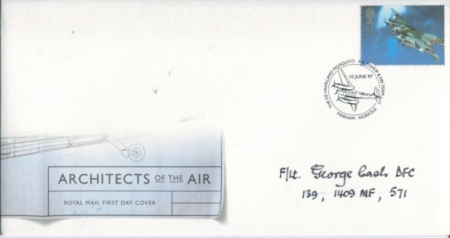 Architects of the Air - 10th June 1997 FDC Signed by Fl Lt G W Cash of 139 Squadron and 571 Squadron