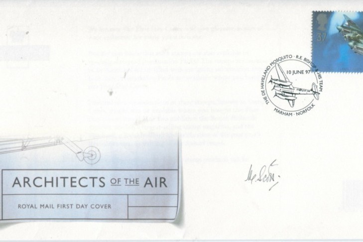 Architects of the Air FDC Signed by Fl Lt M Scott with 34 Squadron, 180 Squadron and 29 Squadron