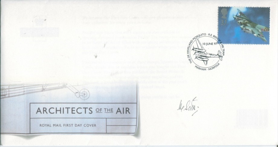 Architects of the Air FDC Signed by Fl Lt M Scott with 34 Squadron, 180 Squadron and 29 Squadron