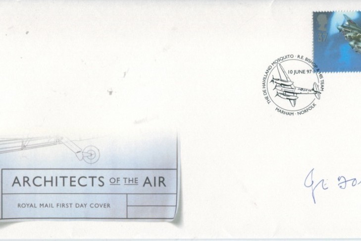 Architects of the Air FDC Signed by J E Foley a Pathfinder with 460 Sqn, 156 Sqn, 139 Sqn and 608 Sqn