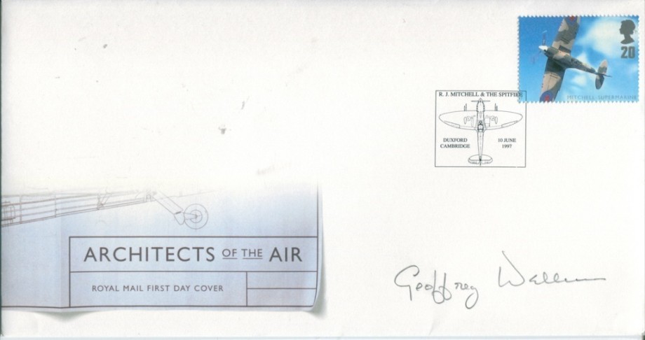 Architects of the Air FDC Signed by FO G H A Wellum a BoB Pilot with 92 Squadron and 65 Squadron