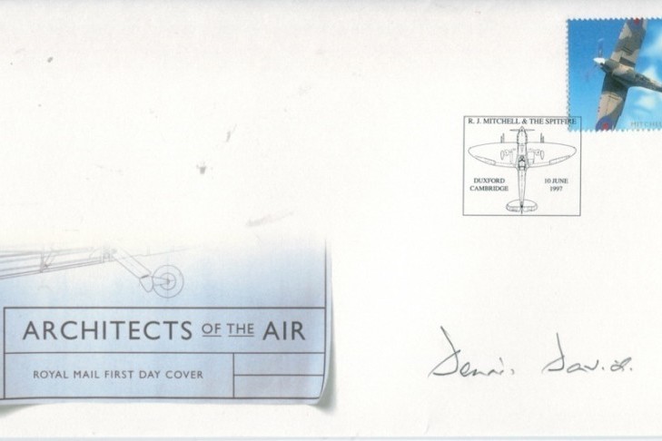 Architects of the Air FDC Sgd by W D Dennis David a BoB Pilot of 87 Sqn 213 Sqn 152 Sqn and 89 Sqn
