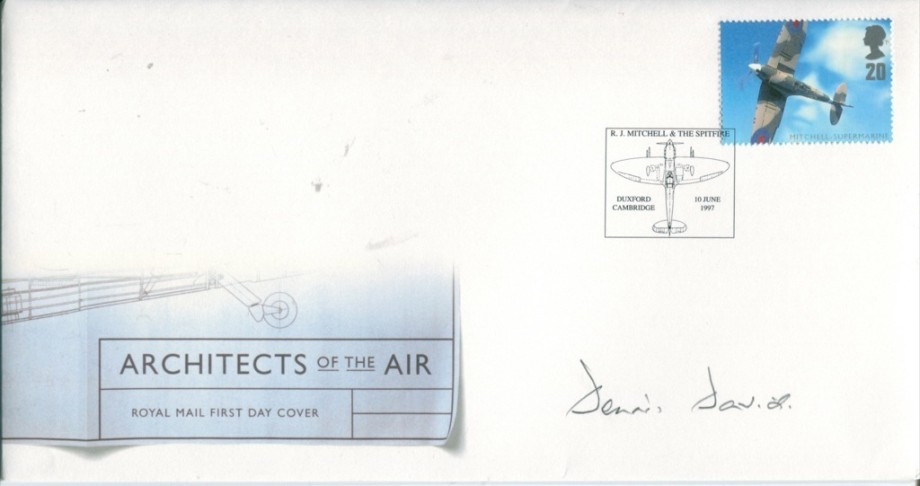 Architects of the Air FDC Sgd by W D Dennis David a BoB Pilot of 87 Sqn 213 Sqn 152 Sqn and 89 Sqn