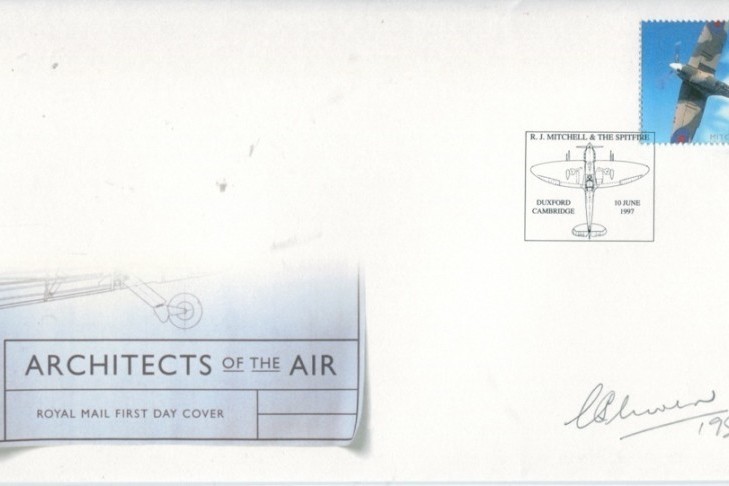 Architects of the Air FDC Sgd by WC G C 'Grumpy' Unwin a BoB Pilot with 19 Sqn 608 Sqn and 613 Sqn