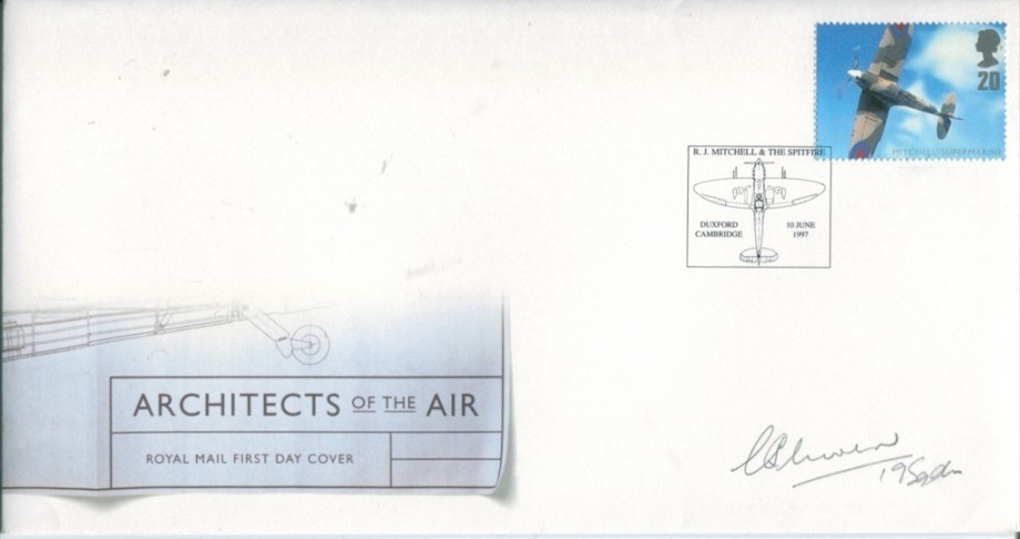 Architects of the Air FDC Sgd by WC G C 'Grumpy' Unwin a BoB Pilot with 19 Sqn 608 Sqn and 613 Sqn