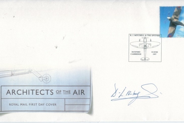 Architects of the Air FDC Signed by Sq L D L Armitage a BoB Pilot with 266 Sqn and 129 Sqn