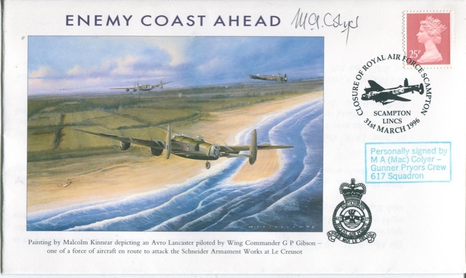 Dambusters 617 Squadron Cover Signed M A Mac Colyer