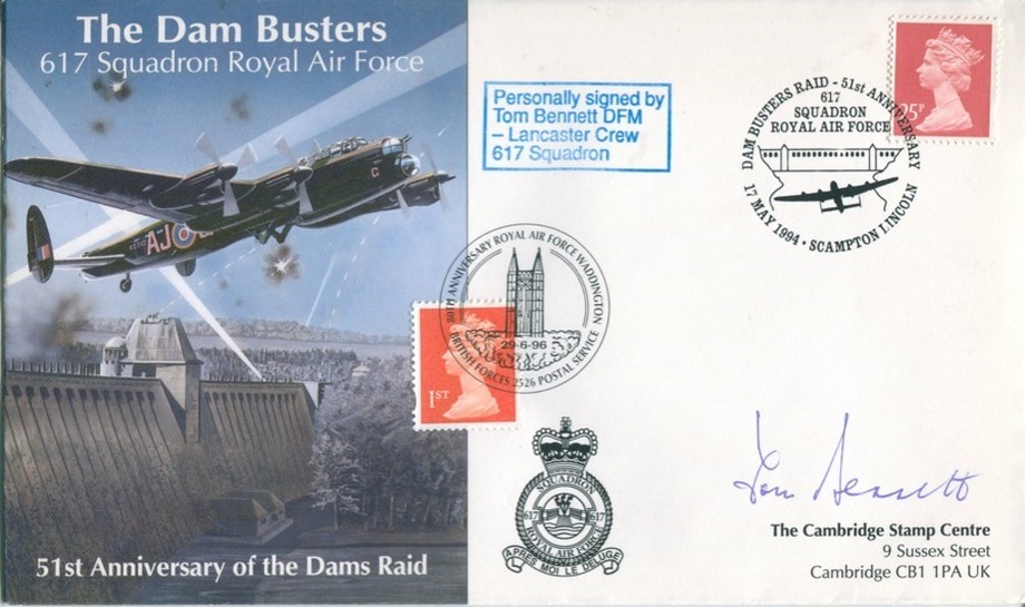 Dambusters 617 Squadron Cover Signed Tom Bennett Tirpitz