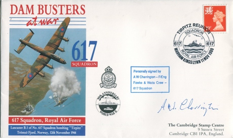 Dambusters 617 Squadron Signed A Cherrington Tirpitz Cover