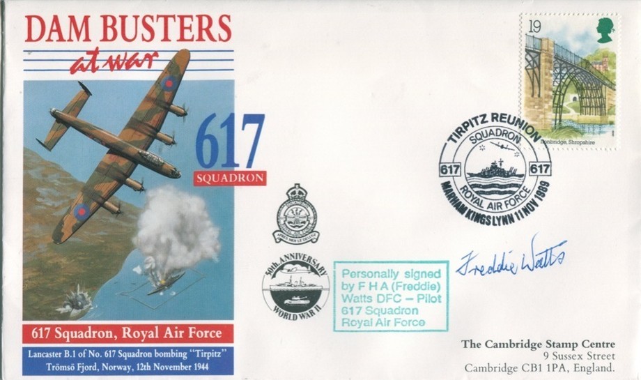 Dambusters 617 Squadron Signed Freddie Watts Tirpitz cover