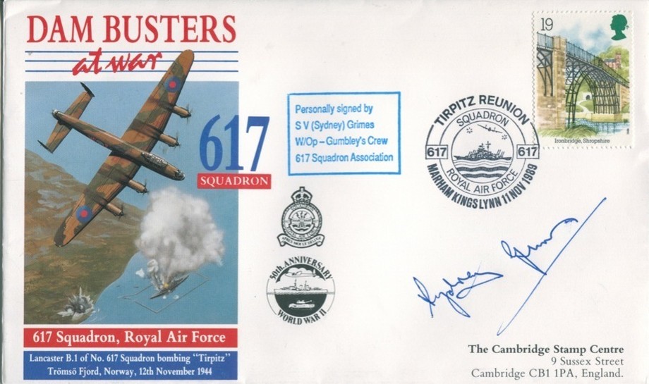 Dambusters 617 Squadron Cover Signed S Grimes Tirpitz 