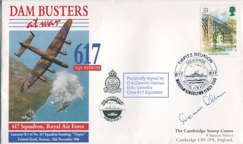 Dambusters 617 Squadron Cover Signed Dennis Oldman Tirpitz