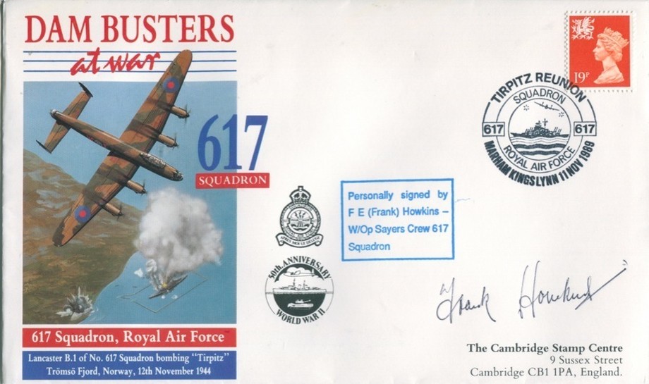 Dambusters 617 Squadron Cover Signed Frank Howkins Tirpitz