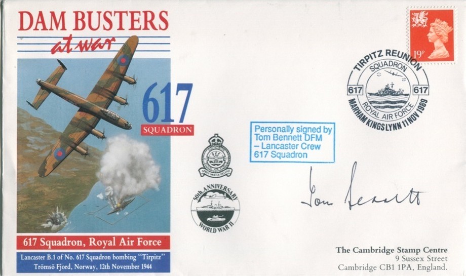 Dambusters 617 Squadron Cover Signed Tom Bennett Tirpitz