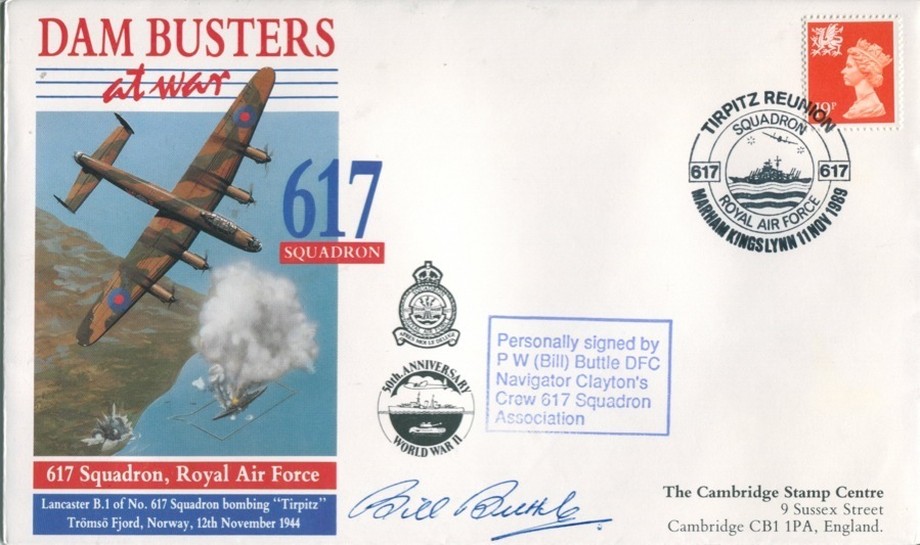 Dambusters 617 Squadron Cover Signed Bill Buttle Tirpitz