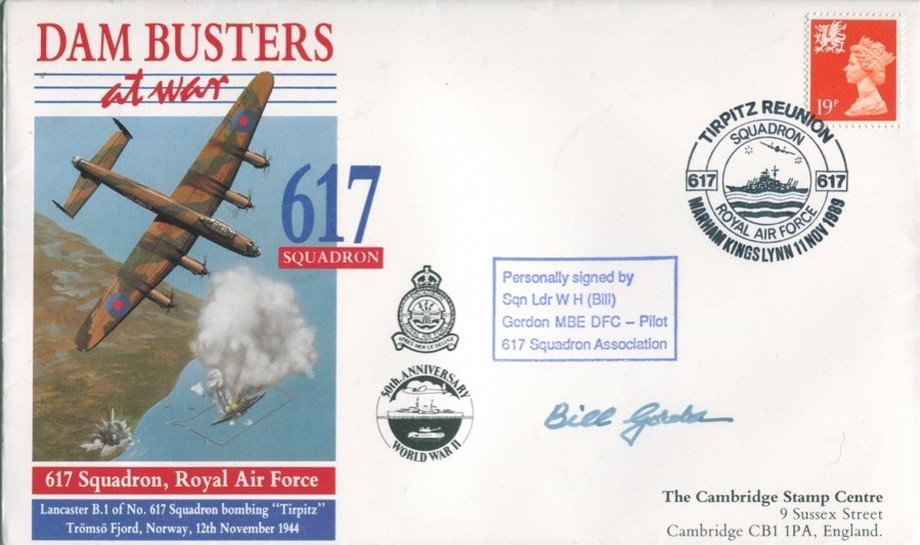 Dambusters 617 Squadron Cover Signed Bill Gordon Tirpitz 