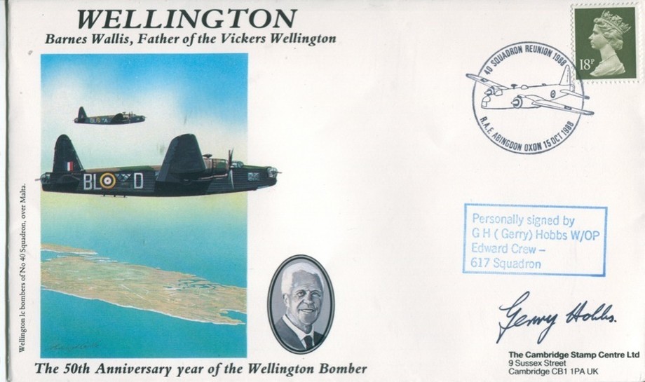 Wellington Bomber cover Sgd Gerry Hobbs of 50 Sq and 617 Sq