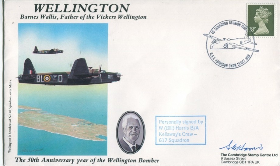 Wellington Bomber cover Sgd Bill Harris of 617 Sq