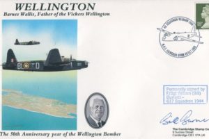 Wellington Bomber cover Sgd Bill Burnett of 617 Sq