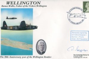 Wellington Bomber cover Sgd Don Sargison of 617 Sq